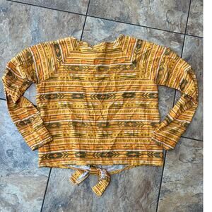 Wrangler gold snap down tie at waist, long sleeve women's size XXL shirt